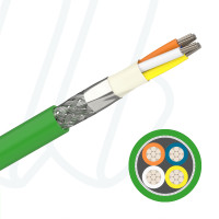 Кабель FABER INDUSTRIAL DATALINE P 200 FLEX PVC FC SFTP 02X2XAWG22/7 cUL зелений