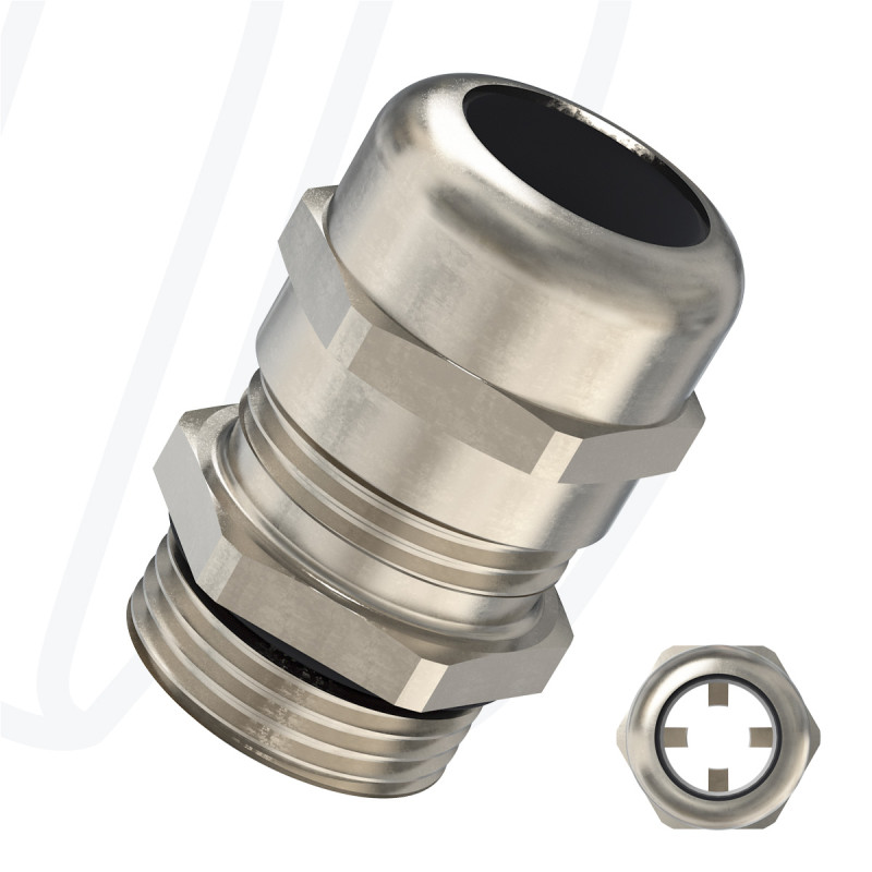 Кабельный ввод из латуни EMC3 M12x1,5 / 3,0-6,5мм / 2,5-4,5мм / TL=6,0мм