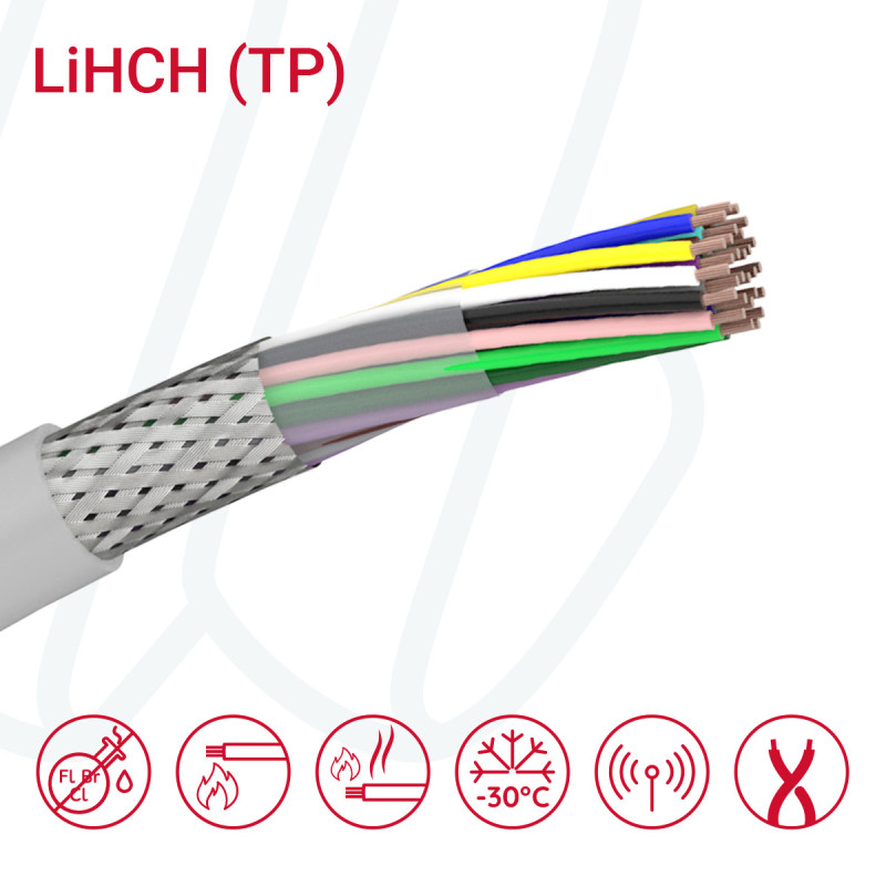 Кабель LiHCH 2x2x0,75 сірий