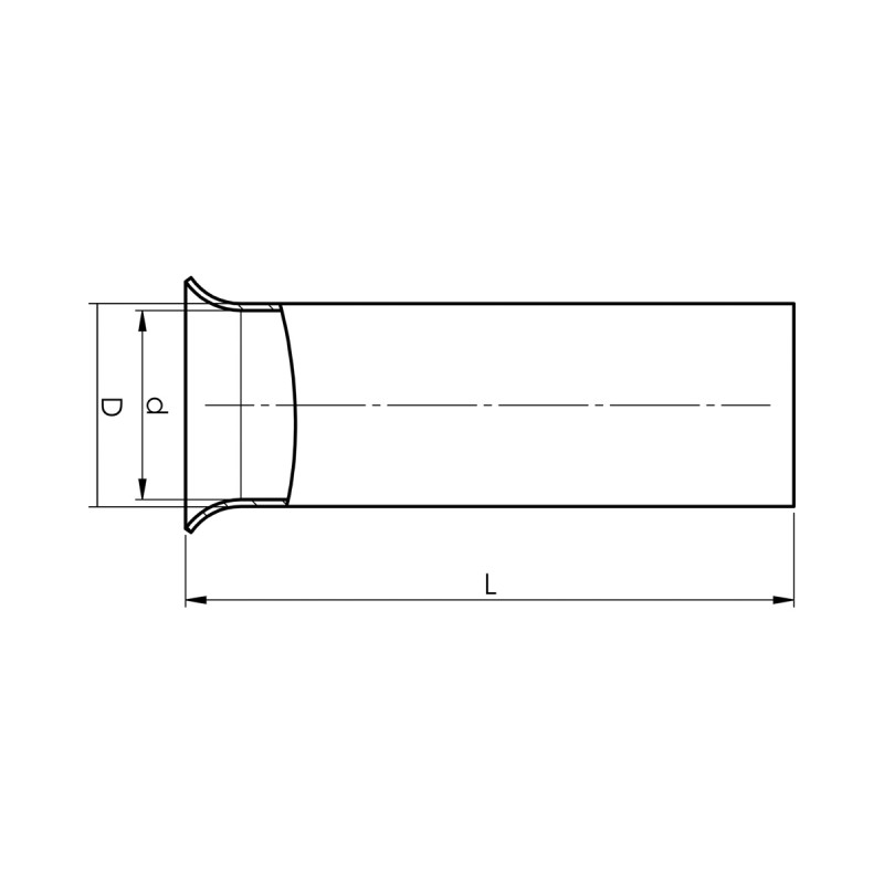 KB1-10ET Неизолированный гильзовый наконечник 1 мм² / L=10 мм / упак. 1000 шт