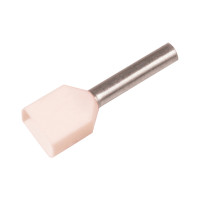 KA0,75-8ETW2 Изолированный гильзовый наконечник TWIN 0,75 мм² / L1=8 мм / белый / упак. 500 шт