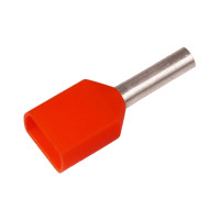 KA0,5-8ETW2 Изолированный гильзовый наконечник TWIN 0,5 мм² / L1=8 мм / оранжевый / упак. 500 шт