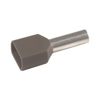 KA4-12ETW2 Изолированный гильзовый наконечник TWIN 4 мм² / L1=12 мм / серый / упак. 100 шт