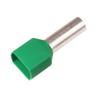 KA16-16ETW2 Изолированный гильзовый наконечник TWIN 16 мм² / L1=16 мм / зеленый / упак. 50 шт