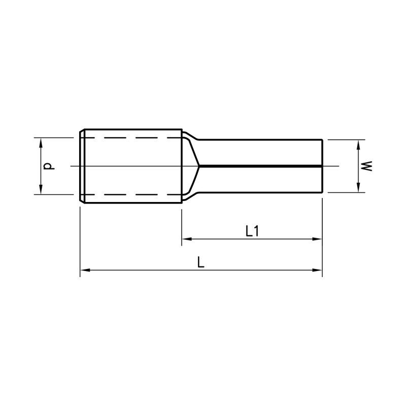Наконечник штирьовий мідний луджений 25 мм² (упак. 100 шт)