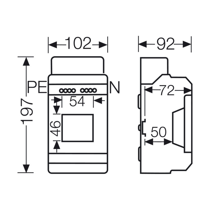 Розподільний щит KV 1503 з клемниками, 1х3 модулів, IP54 | HENSEL
