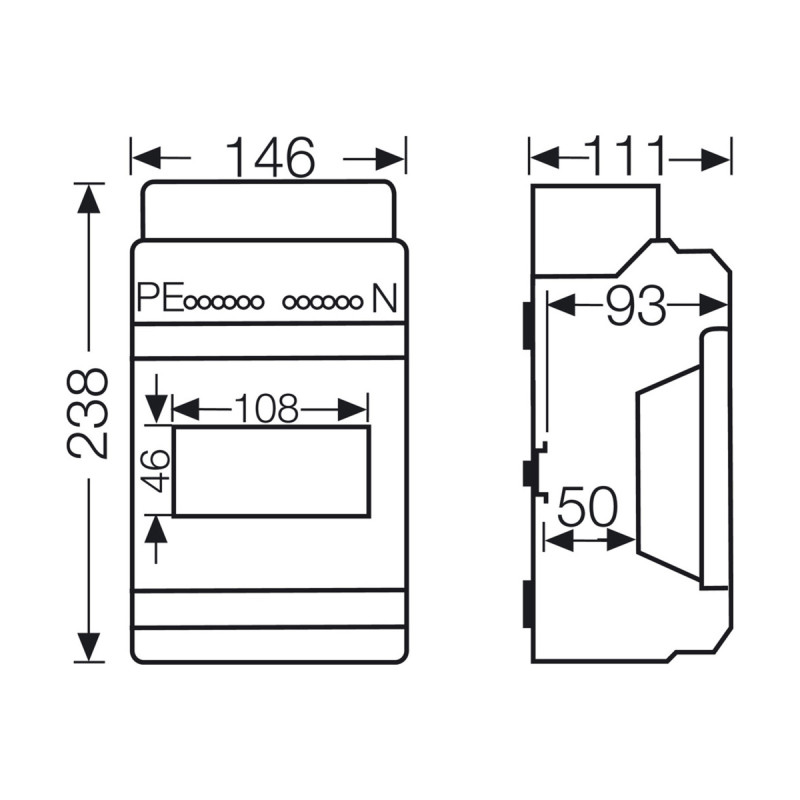 Розподільний щит KV 1506 з клемниками, 1х6 модулів, IP54 | HENSEL