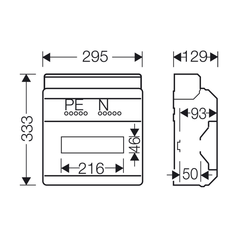 Розподільний щит KV 1512 з клемниками, 1х12 модулів, IP54 | HENSEL