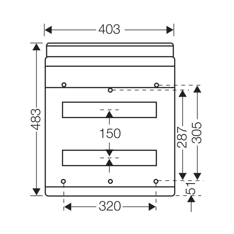 Розподільний щит KV 2536 з клемниками, 2х18 модулів, IP54 | HENSEL