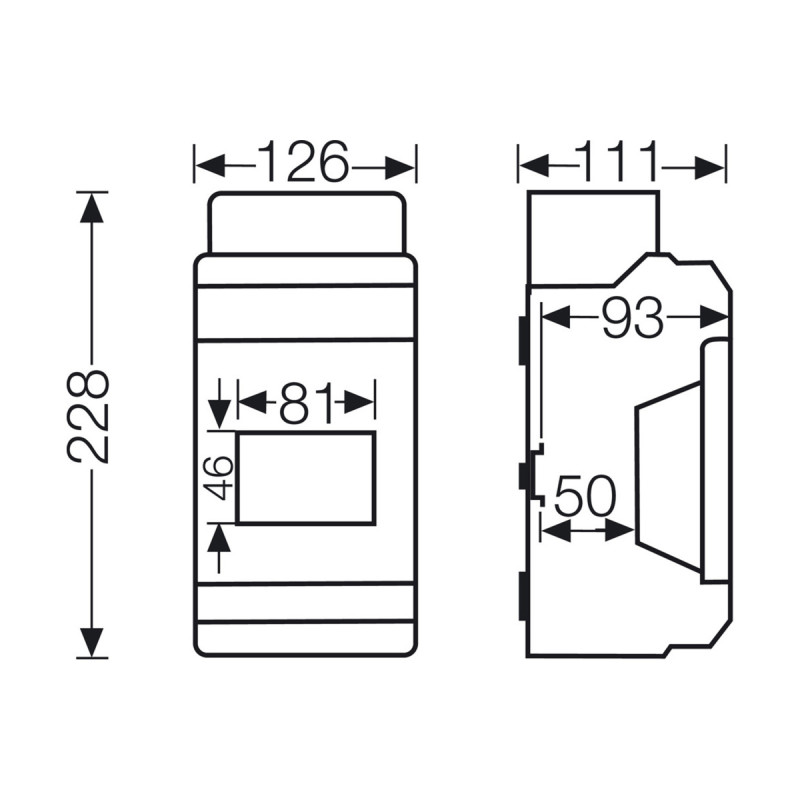 Розподільний щит KV 1604 без клемника, 1х4.5 модулів, IP54 | HENSEL