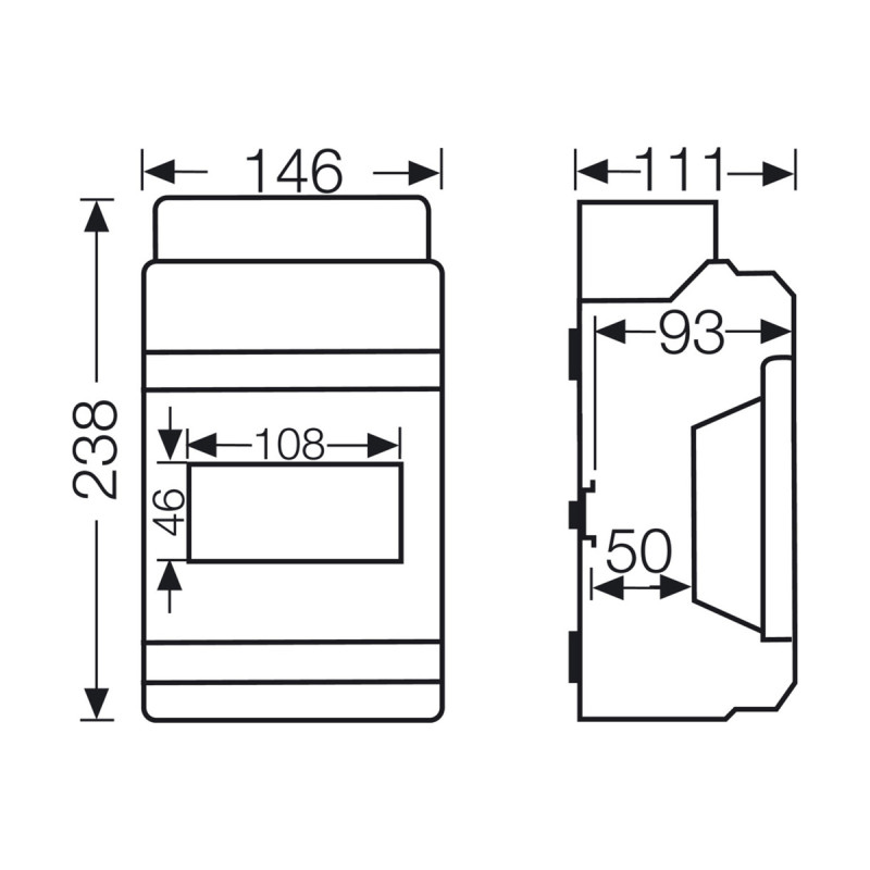 Розподільний щит KV 1606 без клемника, 1х6 модулів, IP54 | HENSEL