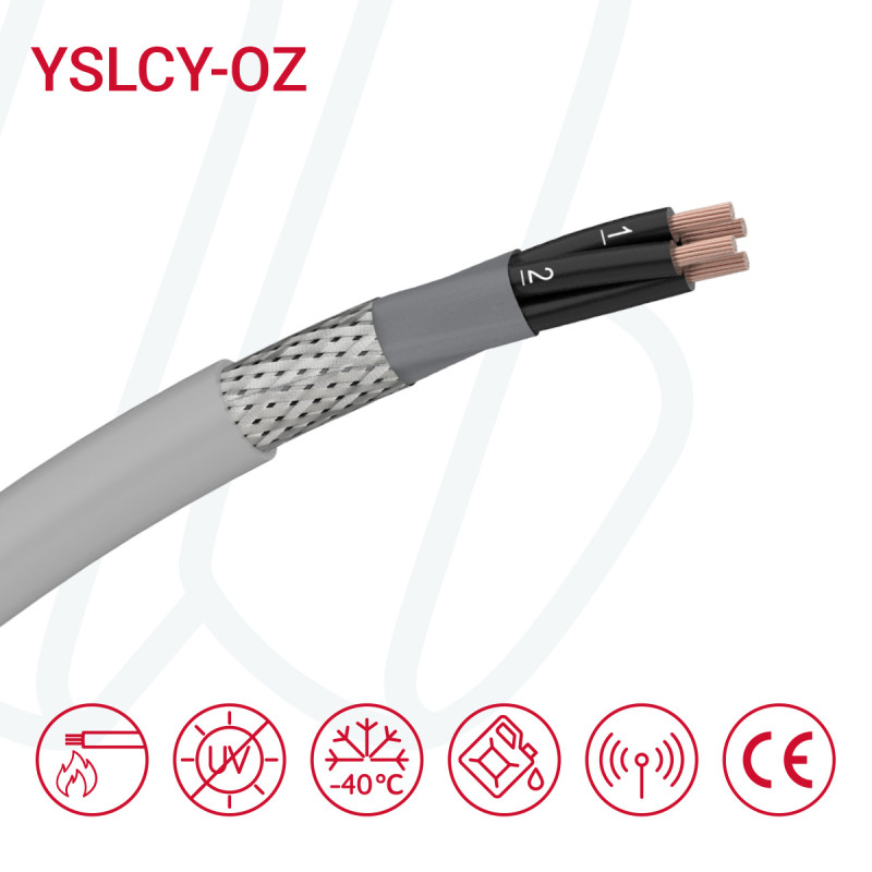 Кабель YSLCY-OZ 02X4 сірий