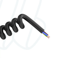 Кабель спіральний 3G2,5 PUR чорний 3м → 18м