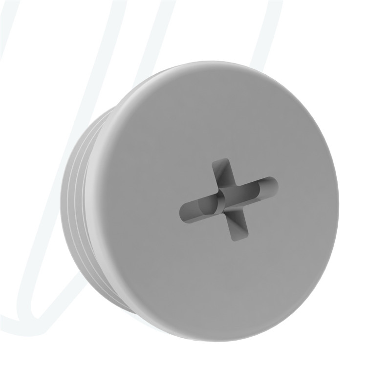 Заглушка кругла з різьбою з поліаміду M16x1,5 / TL=10,0мм / RAL 7001 сіра