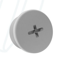 Заглушка кругла з різьбою з поліаміду M50x1,5 / TL=10,0мм / RAL 7001 сіра