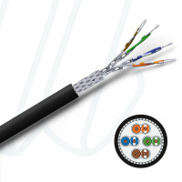 Кабель VOKA-LAN XLAN 1000 S/FTP flex 4X2XAWG26/7 Cat.7 PUR чорний