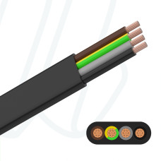 Кабель плоский H07VVH6-F 4G4 чорний