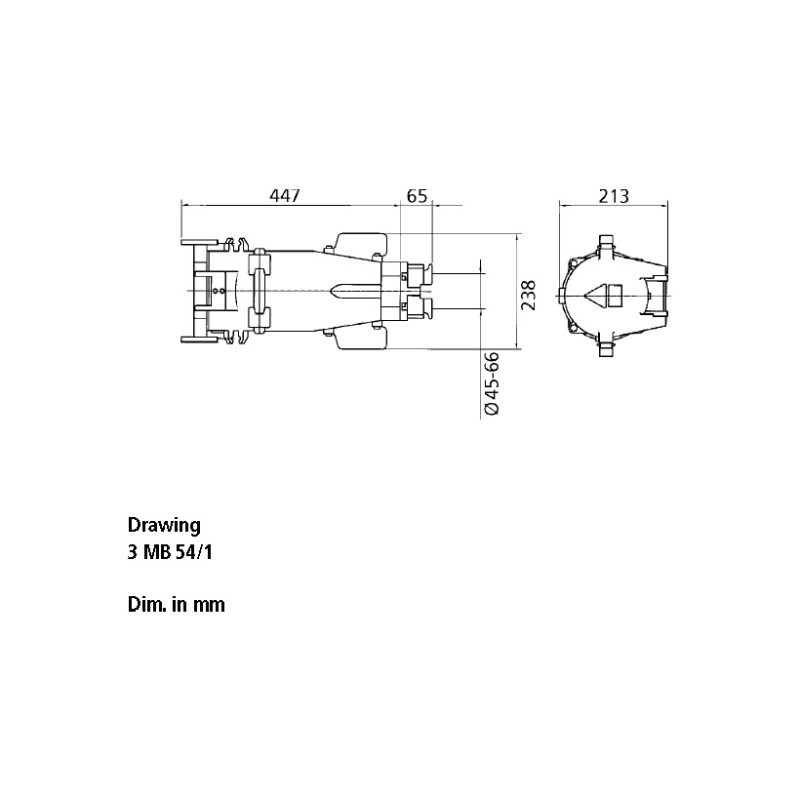 Розетка кабельна 400A 4п 6г 400В, IP67