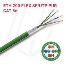 Кабель VOKA-ETH 200 Flex SF/UTP 04X2XAWG26/7 PUR зелений RAL 6018