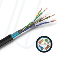Кабель VOKA-LAN XLAN 350 F/UTP OUTDOOR 4X2XAWG24/1 Cat.6 PE Fca чорний RAL 9005
