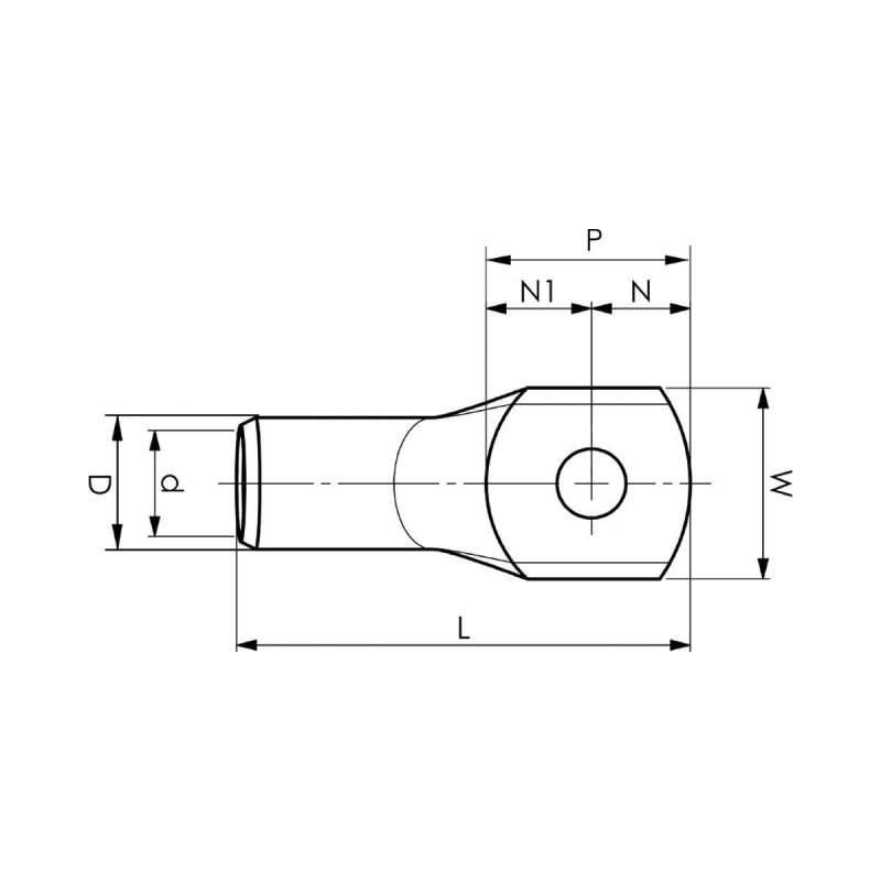 KR кінцевик мідний трубчатий 10 мм² / Ø 8