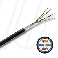 Кабель VOKA-LAN XLAN 200 SF/UTP 04X2XAWG24/1 Cat.5 Eca чорний RAL 9005