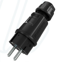 Штекер SCHUKO 16A 2п+З 230В, IP54 чорний