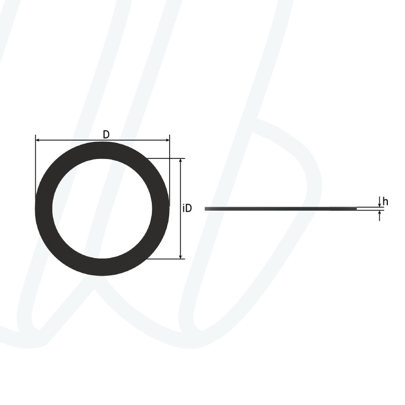 Прокладка (шайба) PG42 з NBR / 66,8х52,8x1,5 / чорна