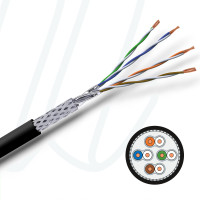 Кабель VOKA-LAN XLAN 1000 S/FTP OUTDOOR 04X2XAWG23/1 Cat.6 PE Fca чорний RAL 9005