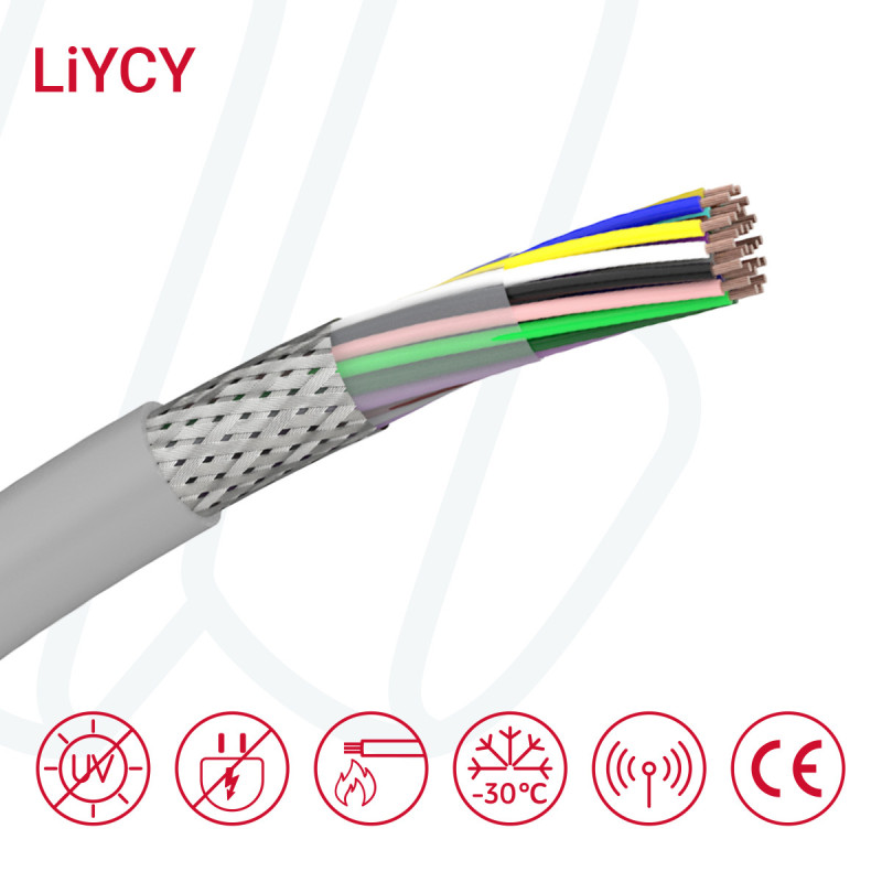 Кабель LiYCY 8X0,25 сірий