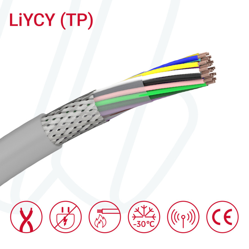 Кабель LiYCY 8X2X0,14 сірий