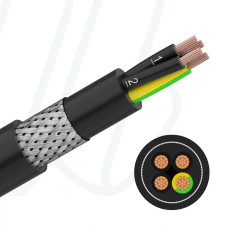 Кабель YSLYCY-JZ 600 3G6 0,6/1 кВ чорний