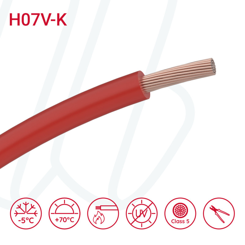 Провід H07V-K 1X10 червоний