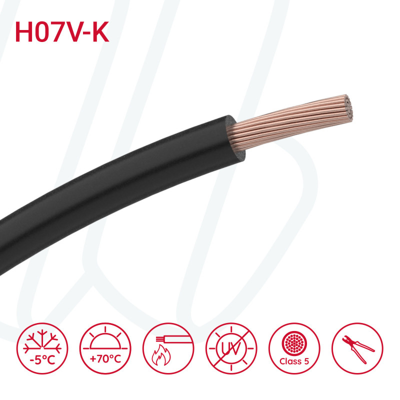 Провід H07V-K 1X120 чорний