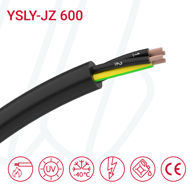 Кабель YSLY-JZ 600 4G35 0,6/1 кВ чорний
