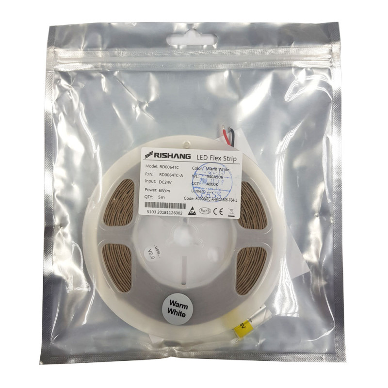 Светодиодная лента 2835-64-IP20-NW-10-24 RD0064TC-A 4000K CRI90