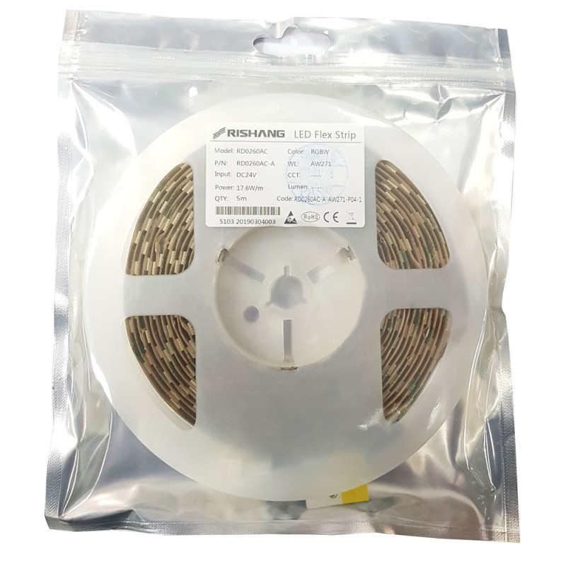 Світлодіодна стрічка 5050-60-IP20-RGB/WW-12-24 RD0260AC-A 2700K