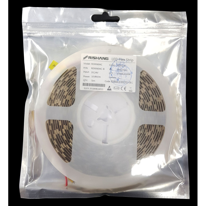 Светодиодная лента 5050-60-IP20-WW/CWd-10-24  RD0060AC-B  2700-6500K