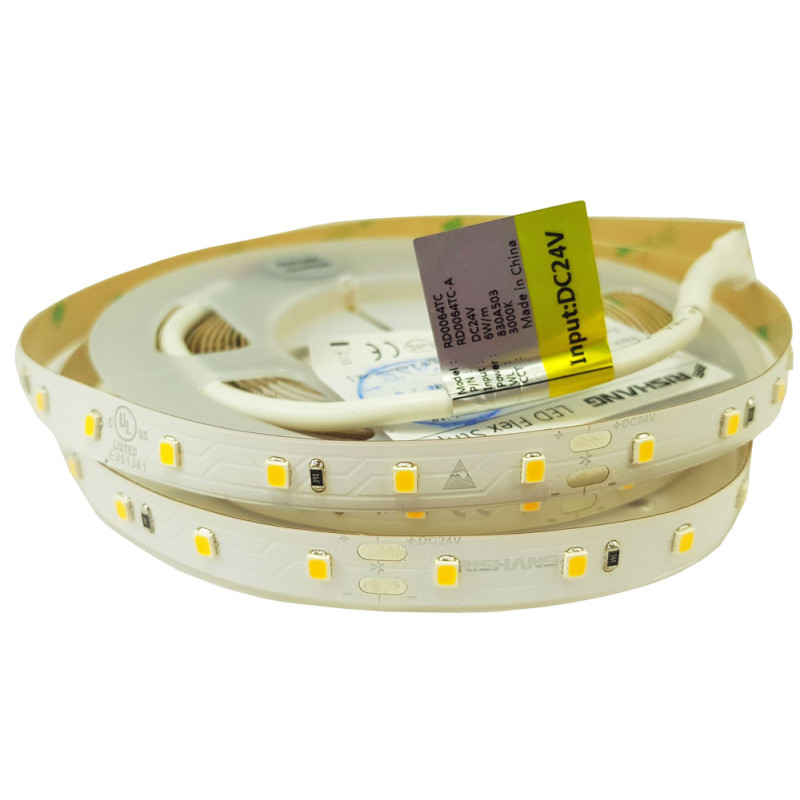 Світлодіодна стрічка 2835-64-IP20-WW-10-24 RD0064TC-A 3000K CRI80