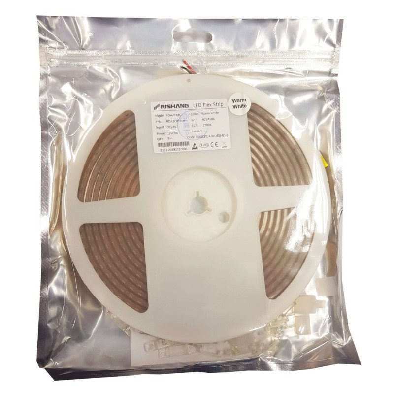 Світлодіодна стрічка 2835-128-IP67-WW-12-24 RDA2C8TC-A 2700K CRI90