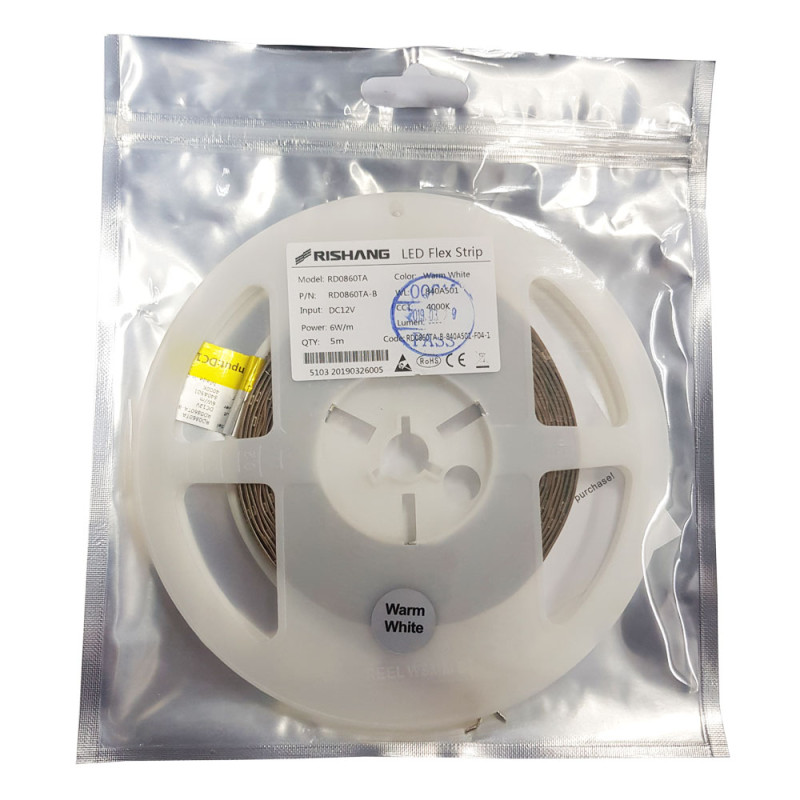 Світлодіодна стрічка 2835-60-IP20-NW-8-12 RD0860TA-B 4000K CRI80