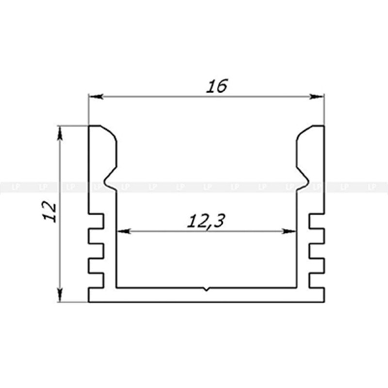 Профиль алюминиевый ЛП12 LP led
