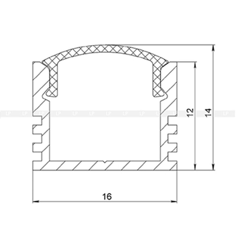 Профиль алюминиевый ЛП12 LP led