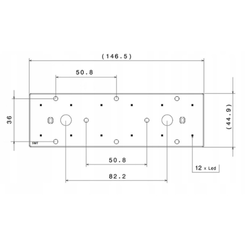 Плата смонтированная 12xOSLON (HB-IP-2X6)