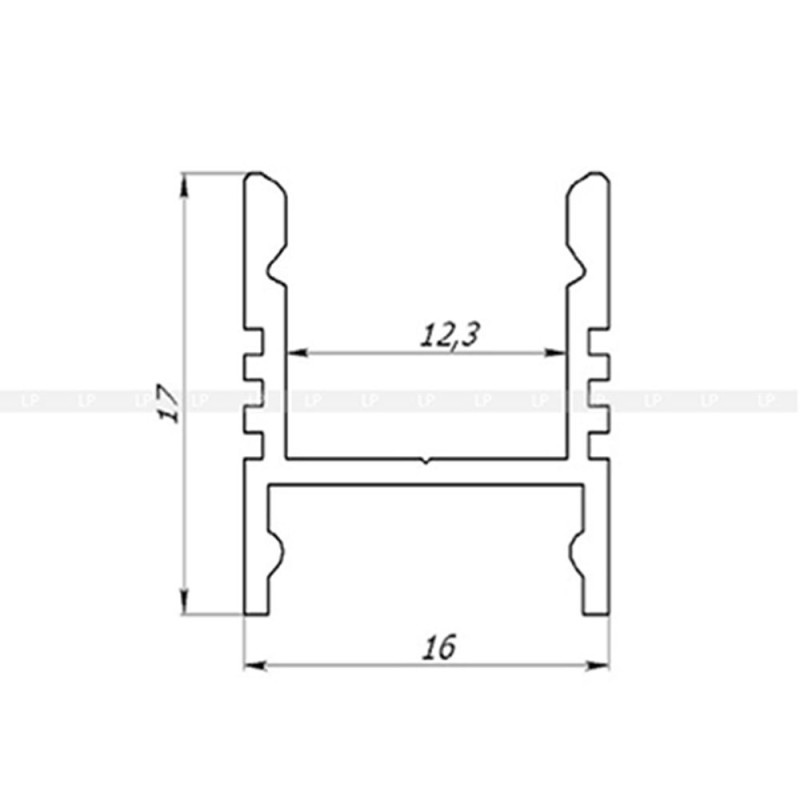 Профіль алюмінієвий накладний ЛПС17 LP