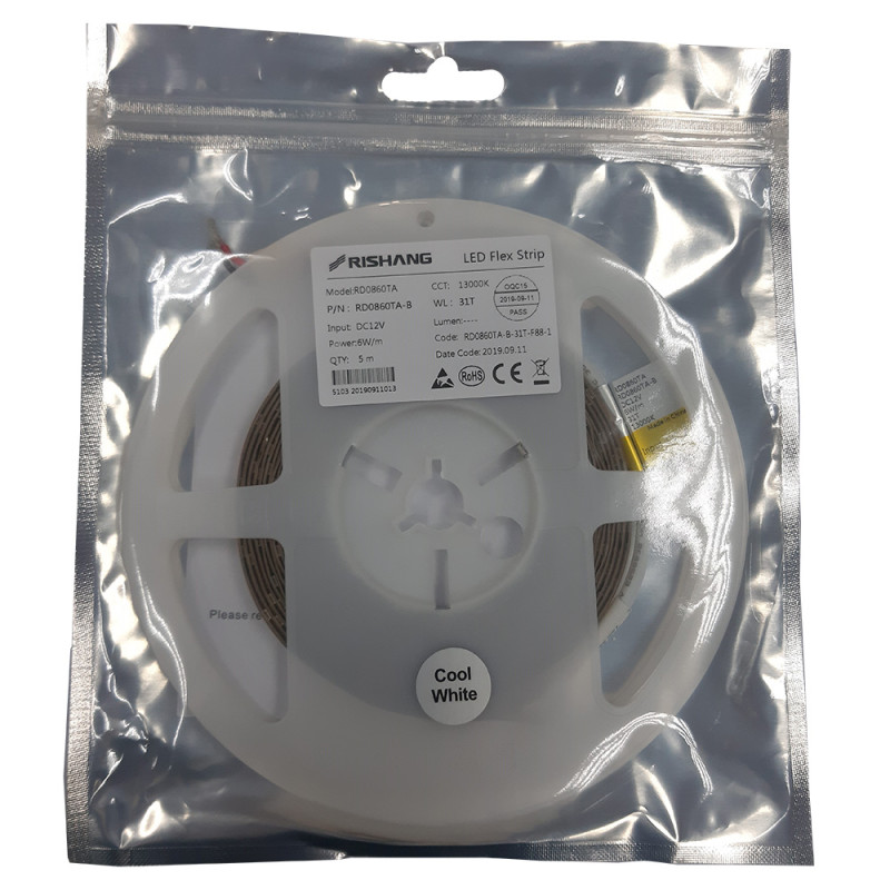 Светодиодная лента 2835-60-IP20-CWb-8-12 RD0860TA-B 13000K