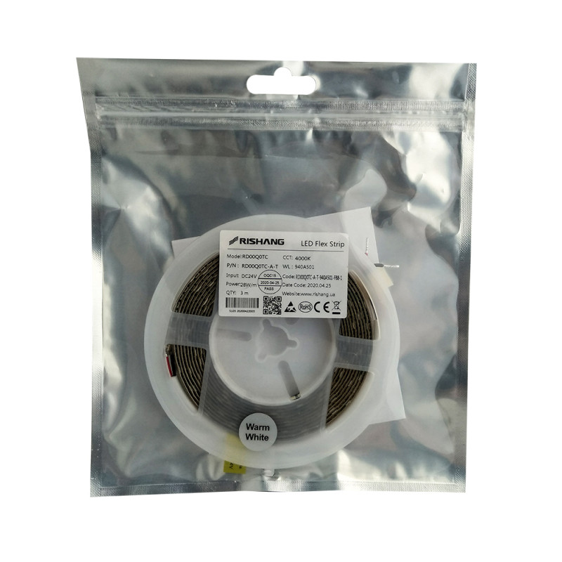 Светодиодная лента 2835-240-IP20-NW-10-24 RD00Q0TC-A-T 4000K CRI90 3м. н/у