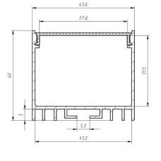 Профіль алюмінієвий ЛС40 LP