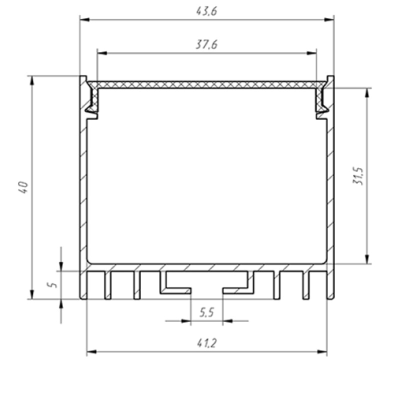 Профіль алюмінієвий ЛС40 LP