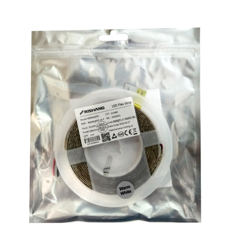 Світлодіодна стрічка 2835-240-IP20-WW-10-24 RD00Q0TC-A-T 3000K CRI90 3м. н/у